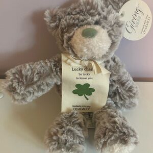 Demdaco Lucky Charm Plush Bear with Shamrock